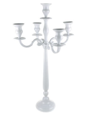 Candelabra - Tabletop - 5 Arm - White