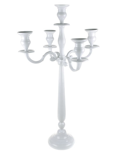 Candelabra - Tabletop - 5 Arm - White