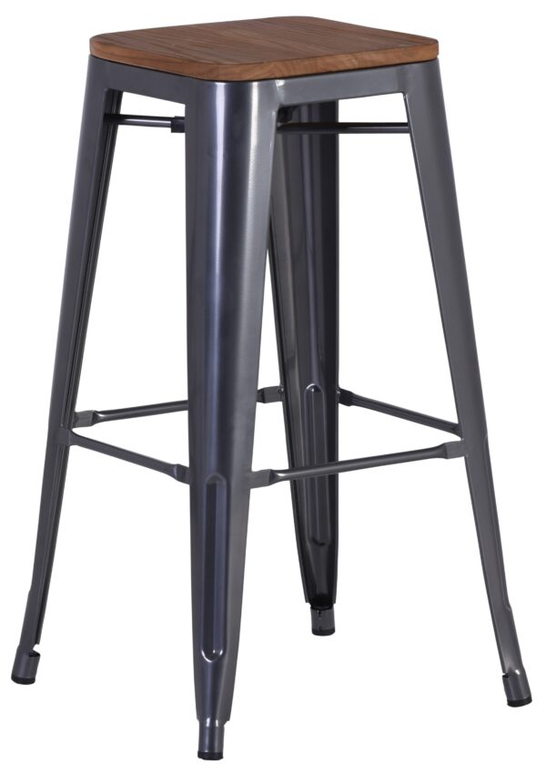 French Industrial High Stool - Grey