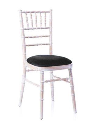 Chiavari Chair - Limewash with Black Pad