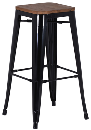 French Industrial Stool High - Black